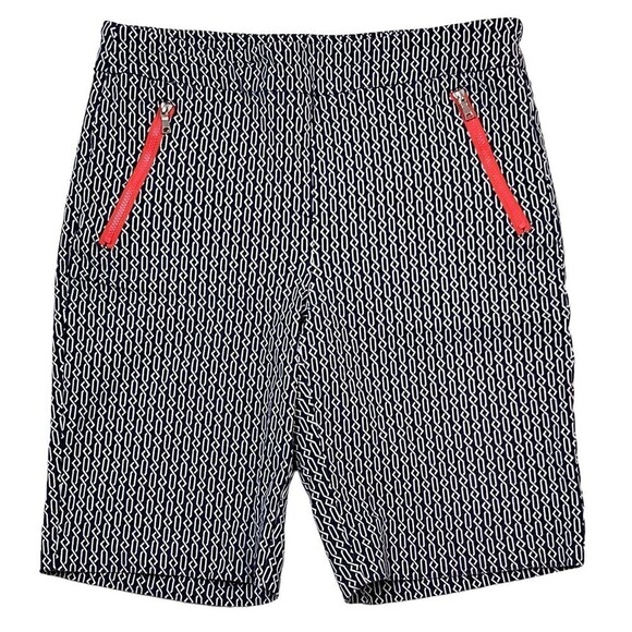 Ep Pro Bermuda Womens Shorts Size 10 Stretch Navy White Chain Link Orange Zipper - Picture 7 of 7